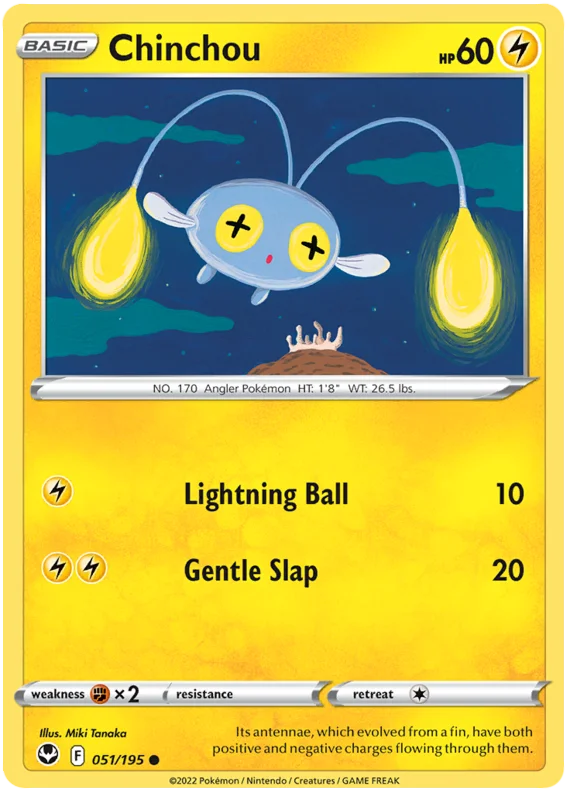 Chinchou Silver Tempest Pokemon Single 051/195