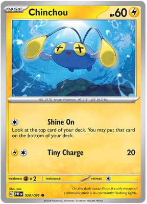 Chinchou Paldean Fates Pokemon Card Single 020/091