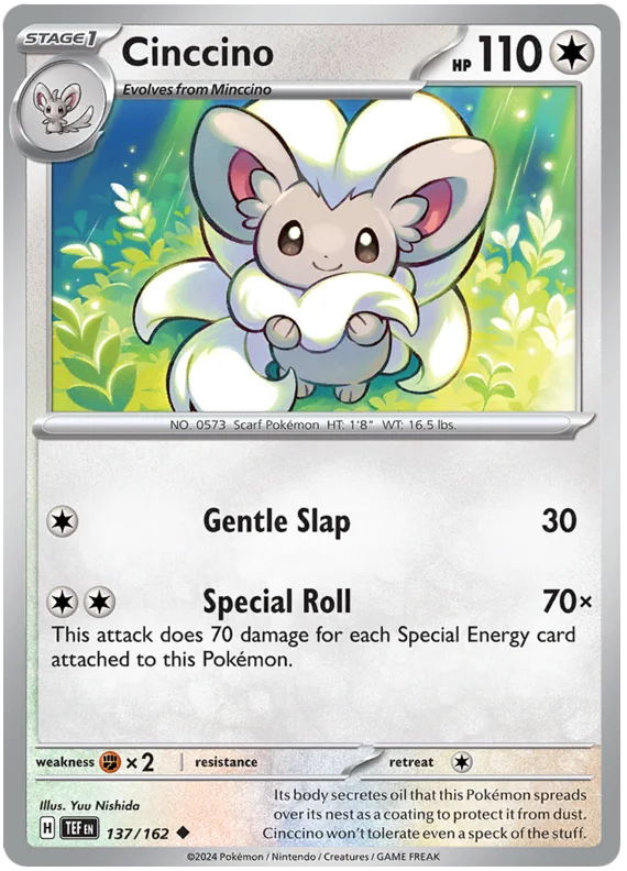 Cinccino Temporal Forces Pokemon Single 137/162