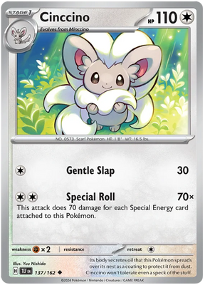 Cinccino Temporal Forces Pokemon Single 137/162