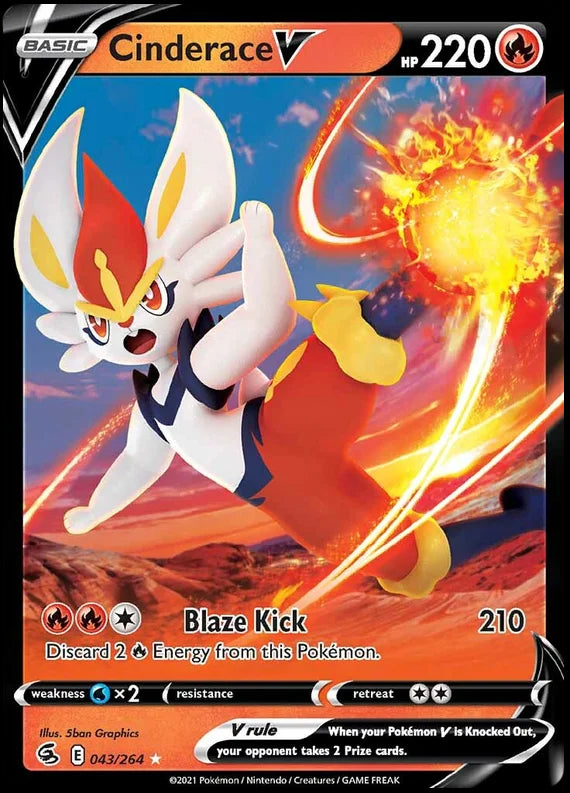 Cinderace V Fusion Strike Pokemon Card Singles 043/264