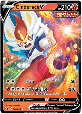 Cinderace V Fusion Strike Pokemon Card Singles 044/264