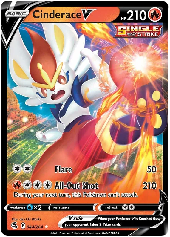 Cinderace V Fusion Strike Pokemon Card Singles 044/264