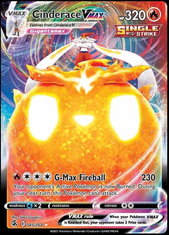 Cinderace VMAX Fusion Strike Pokemon Card Singles 045/264