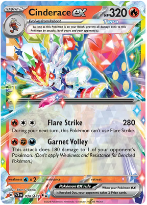 Cinderace ex Stellar Crown Pokemon Single Card 028/142
