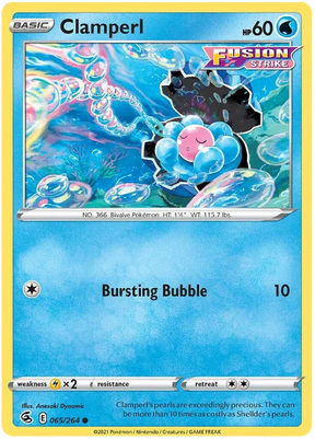 Clamperl Fusion Strike Pokemon Card Singles 065/264