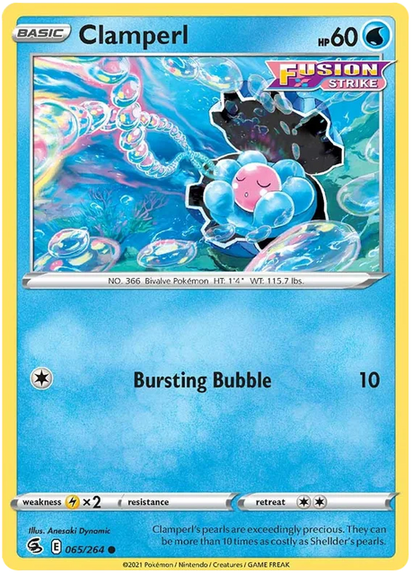 Clamperl Fusion Strike Pokemon Card Singles 065/264