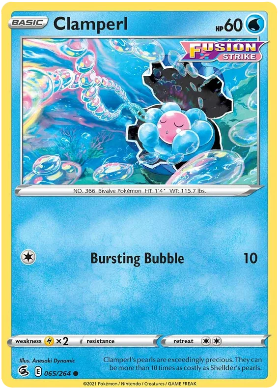 Clamperl Fusion Strike Pokemon Card Singles 065/264