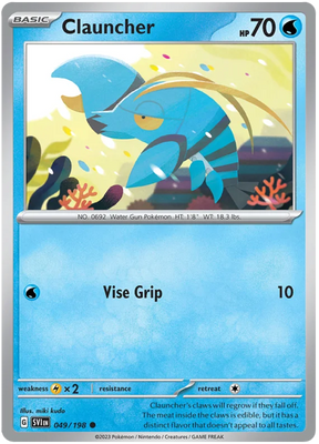 Clauncher Scarlet & Violet Base Set Pokemon Card Single