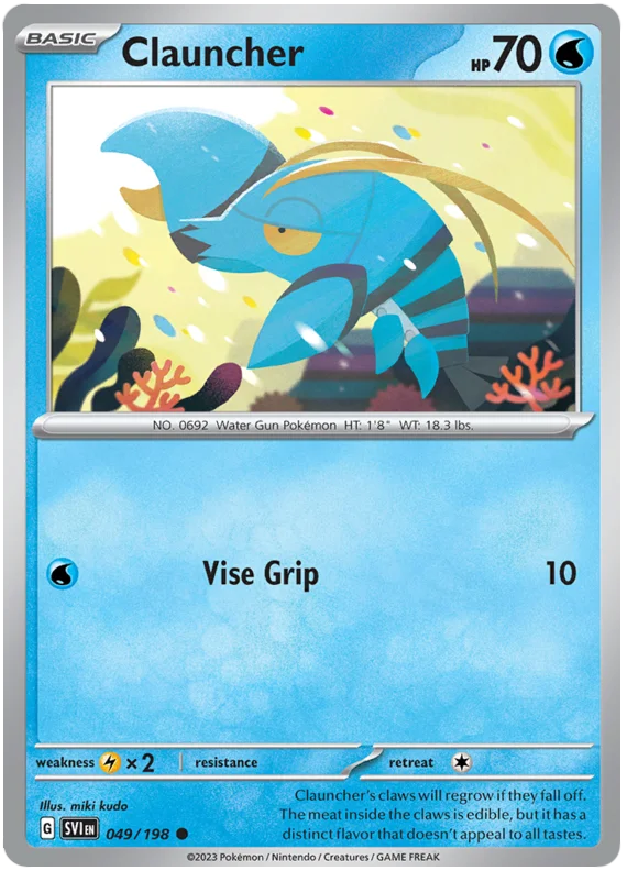 Clauncher Scarlet & Violet Base Set Pokemon Card Single