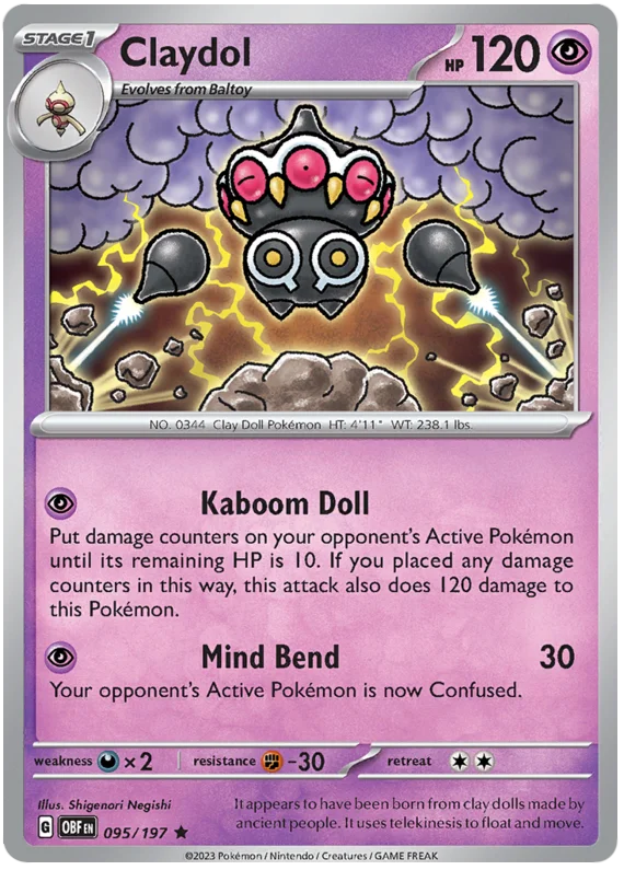 Claydol Obsidian Flames Single Pokemon Card