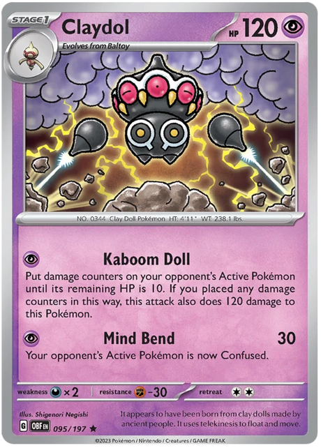 Claydol Obsidian Flames Single Pokemon Card