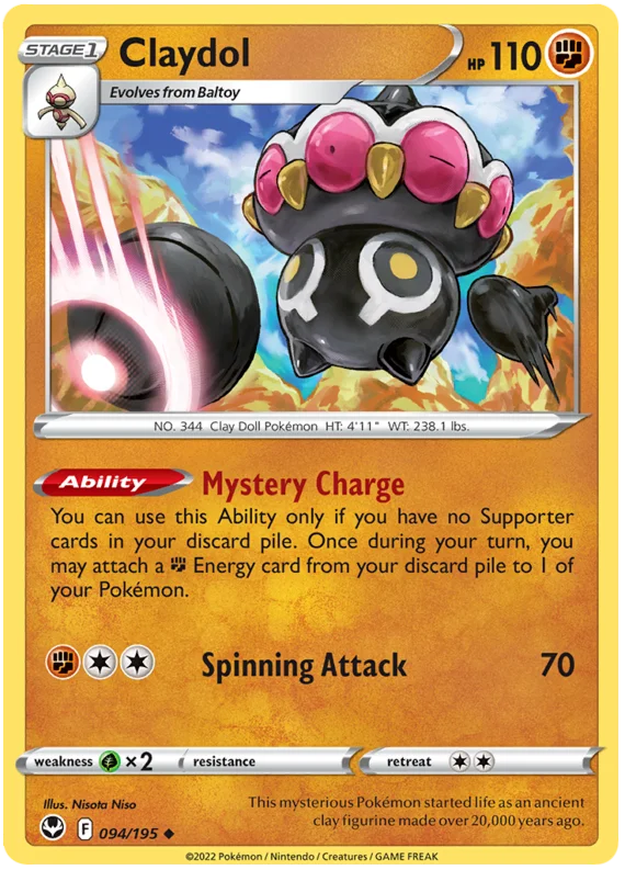 Claydol Silver Tempest Pokemon Single 094/195