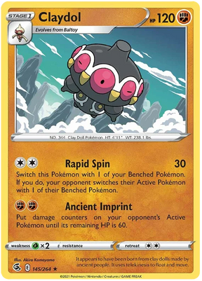 Claydol Fusion Strike Pokemon Card Singles 145/264