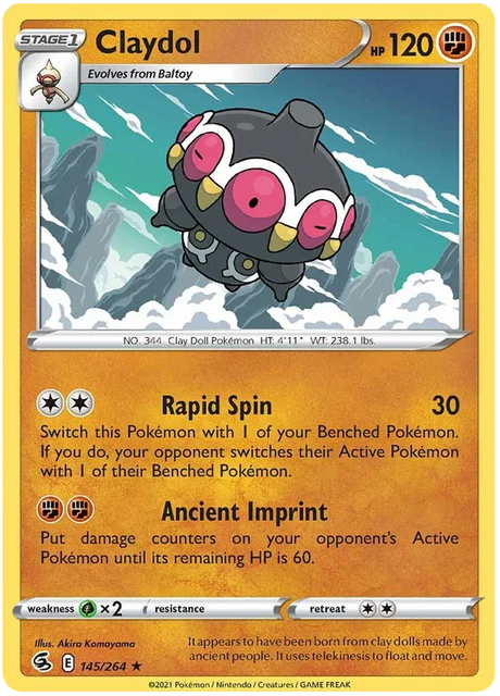 Claydol Fusion Strike Pokemon Card Singles 145/264