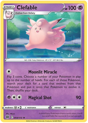Clefable Brilliant Stars Pokemon Card Singles 054/172