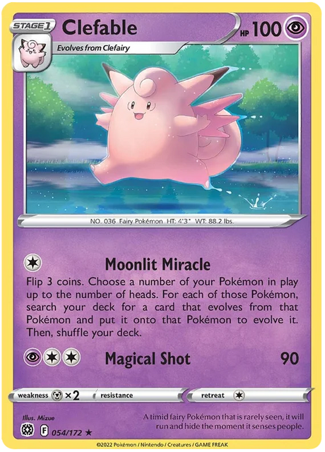 Clefable Brilliant Stars Pokemon Card Singles 054/172