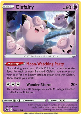 Clefairy Lost Origin Pokemon Single Card 062/196