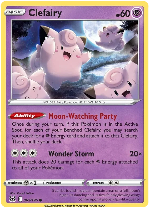 Clefairy Lost Origin Pokemon Single Card 062/196