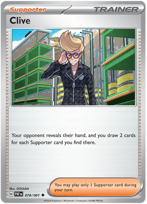 Clive Paldean Fates Pokemon Card Single 078/091
