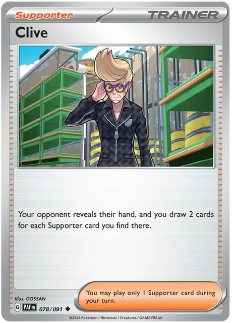 Clive Paldean Fates Pokemon Card Single 078/091