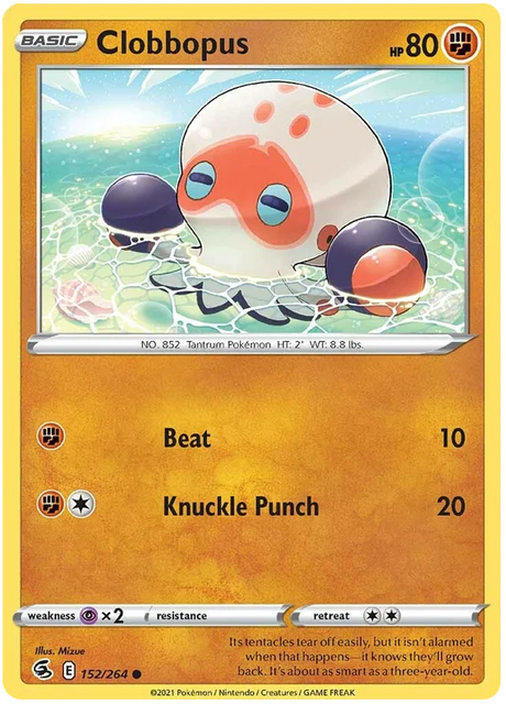 Clobbopus Fusion Strike Pokemon Card Singles 152/264