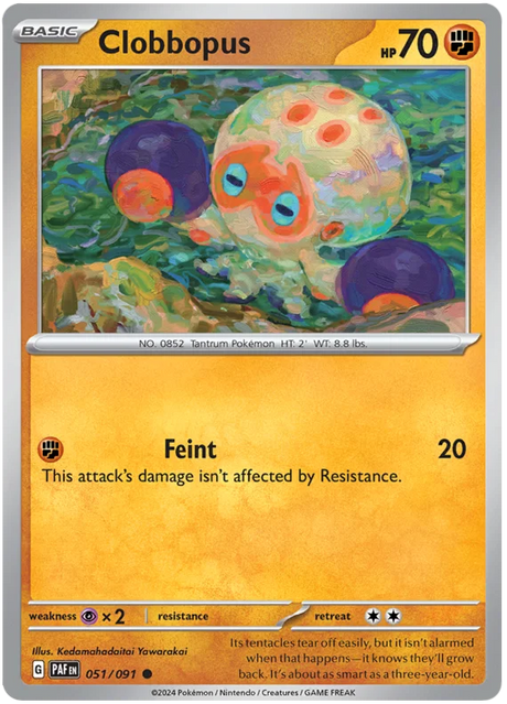 Clobbopus Paldean Fates Pokemon Card Single 051/091