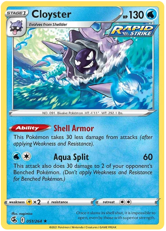 Cloyster Fusion Strike Pokemon Card Singles 051/264