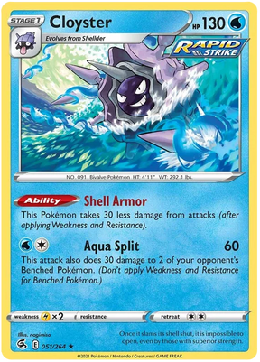 Cloyster Fusion Strike Pokemon Card Singles 051/264