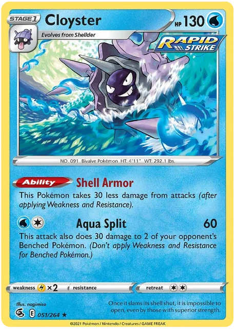 Cloyster Fusion Strike Pokemon Card Singles 051/264