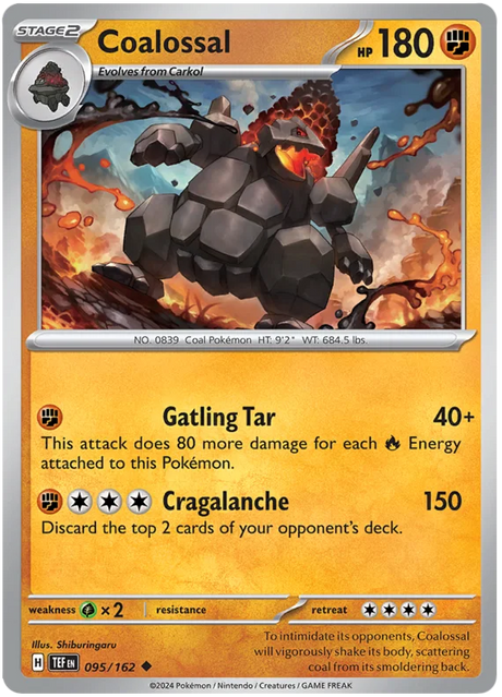 Coalossal Temporal Forces Pokemon Single 095/162