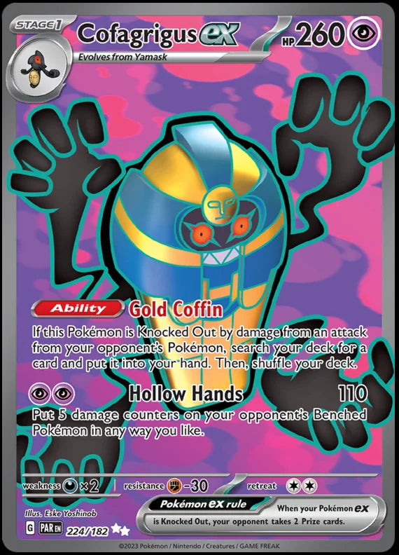 Cofagrigus ex Full Art Paradox Rift Single Pokemon Card 224/182