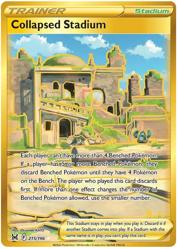 Collapsed Stadium (Secret) Lost Origin Pokemon Single Card 215/196