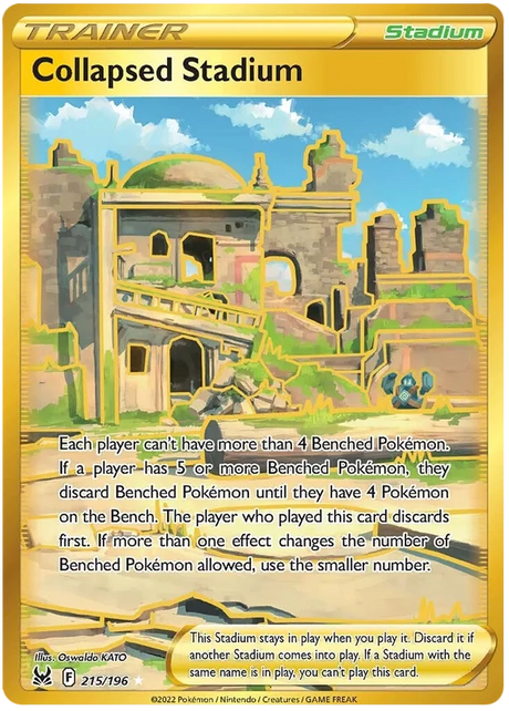 Collapsed Stadium (Secret) Lost Origin Pokemon Single Card 215/196