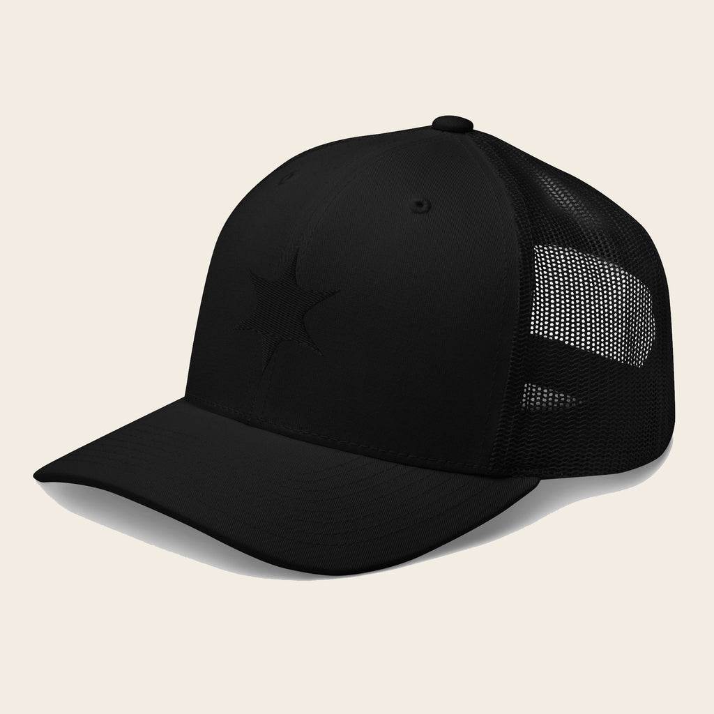 Colorless Type Pokemon 3D Embroidered Black with Black Mesh Back Trucker Hat Front Left