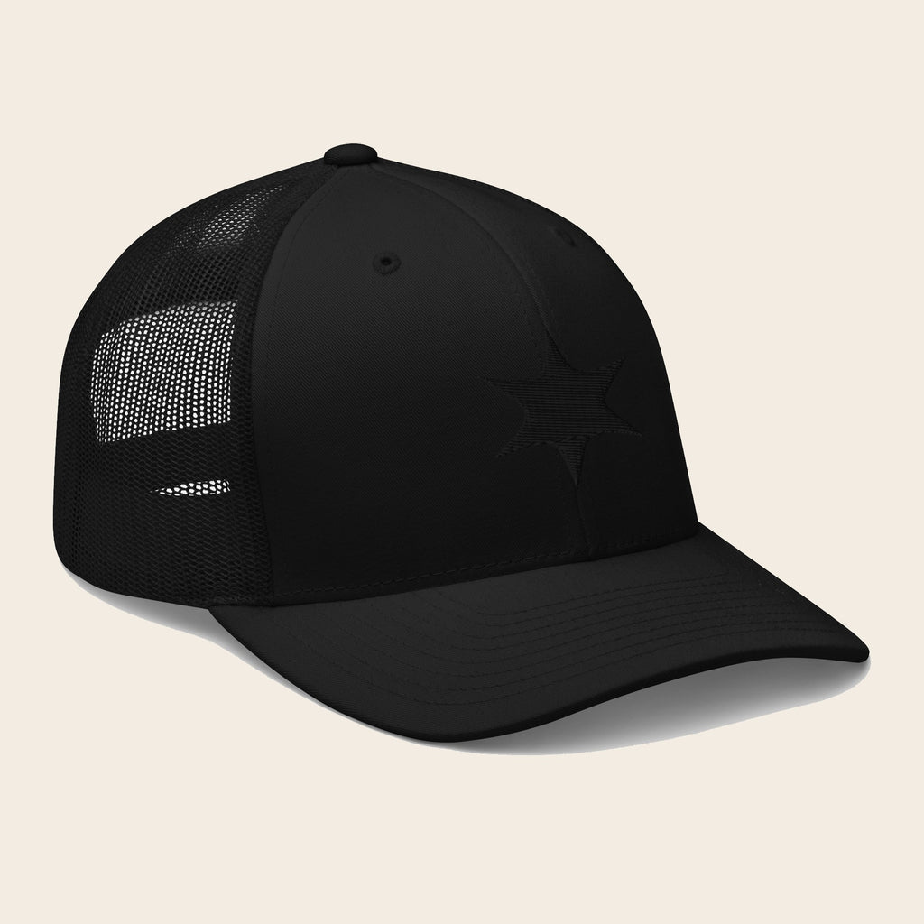 Colorless Type Pokemon 3D Embroidered Black with Black Mesh Back Trucker Hat Front Right