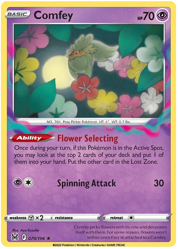 Comfey Lost Origin Pokemon Single Card 079/196