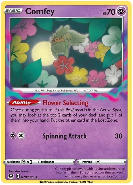 Comfey Lost Origin Pokemon Single Card 079/196