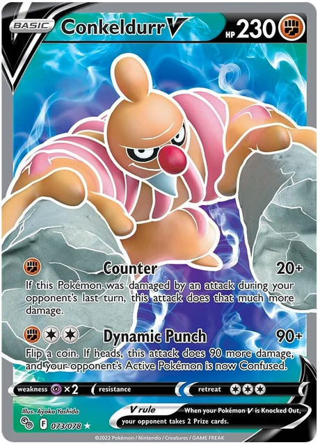 Conkeldurr V (Full Art) Pokemon GO Card Singles 073/078