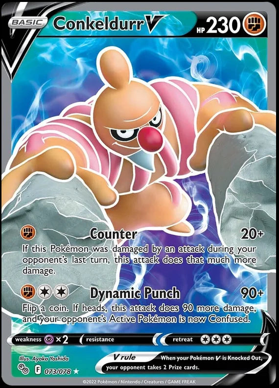 Conkeldurr V (Full Art) Pokemon GO Card Singles 073/078