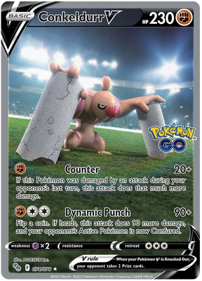 Conkeldurr V (Alt Art) Pokemon GO Card Singles 074/078