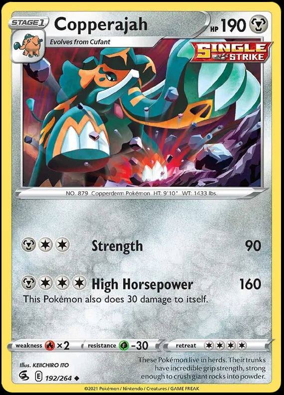 Copperajah Fusion Strike Pokemon Card Singles 192/264