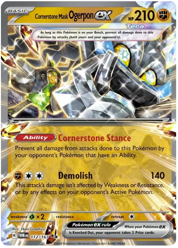 Cornerstone Mask Ogerpon ex Twilight Masquerade Pokemon Single 112/167