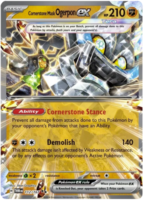 Cornerstone Mask Ogerpon ex Twilight Masquerade Pokemon Single 112/167