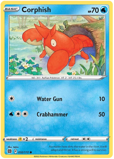 Corphish Brilliant Stars Pokemon Card Singles 032/172