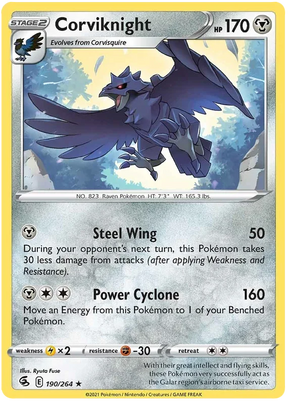 Corviknight Fusion Strike Pokemon Card Singles 190/264