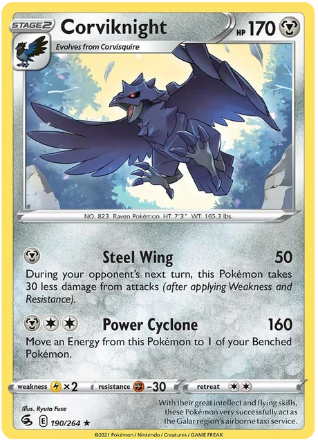 Corviknight Fusion Strike Pokemon Card Singles 190/264