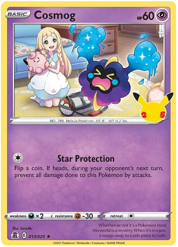 Cosmog Celebrations Pokemon Card Single 013/025