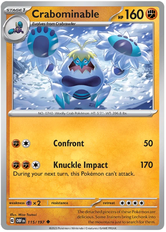 Crabominable Obsidian Flames Single Pokemon Card