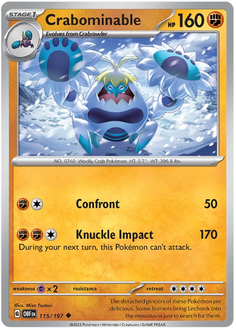 Crabominable Obsidian Flames Single Pokemon Card